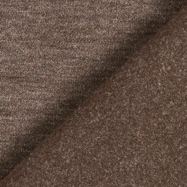 Mantelstoff Melange angeraut – dunkelbraun, image number 3