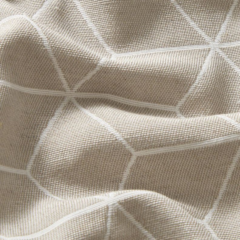 Dekostoff Jacquard moderne Würfel – cashew/elfenbein,  image number 2