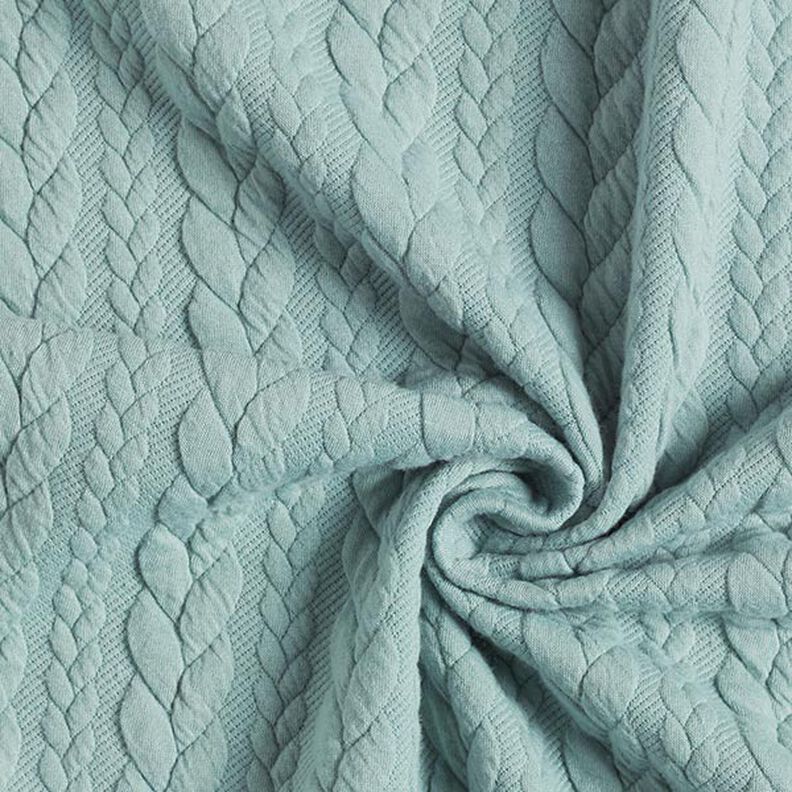 Jerseyjacquard Cloqué Zopfmuster – mint,  image number 3