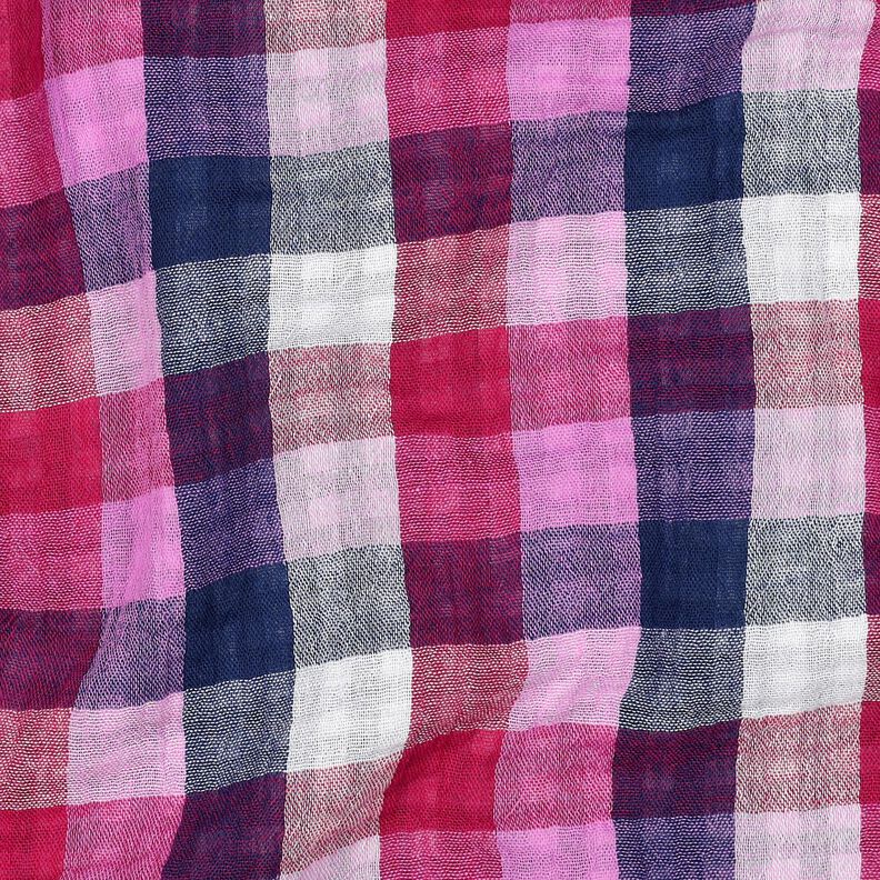 Musselin/ Doppel-Krinkel Gewebe Karo Doubleface | Poppy Fabrics – lila/marineblau, image number 2
