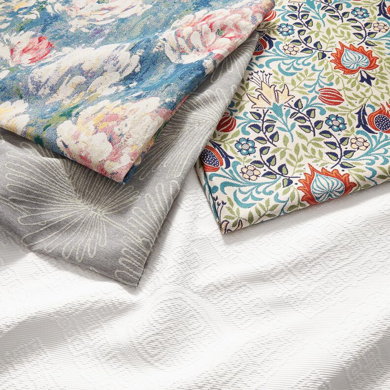Dekostoff Jacquard Blätterkonturen – grau, image number 5