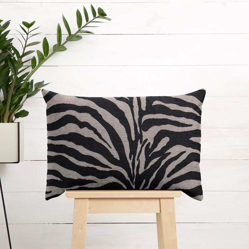 Polsterstoff Jacquard Zebra – schwarz/grau,  image number 9