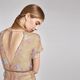 Seiden-Chiffon gemalte Blumen – braun,  thumbnail number 7