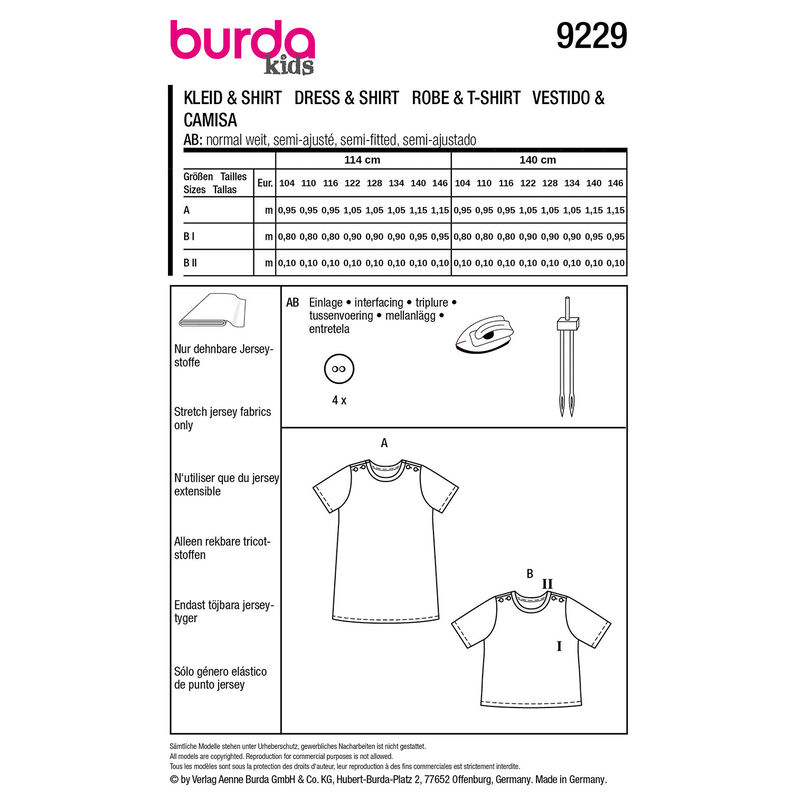 Kleid / Shirt | Burda 9229 | 104-146,  image number 7