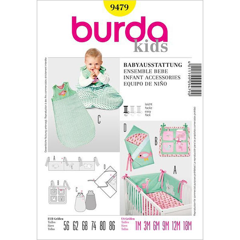 Babykombination Nestchen / Utensilo | Burda 9479 | 56-86, image number 1