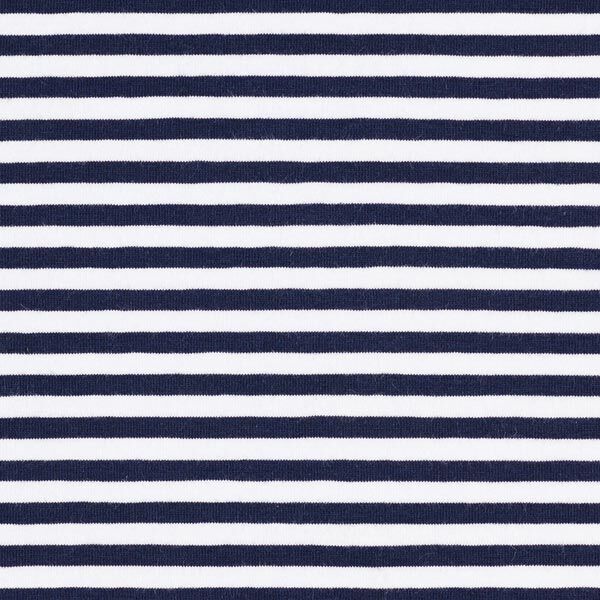 Baumwolljersey schmale Streifen – marineblau/weiss,  image number 1
