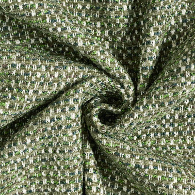 Polsterstoff bunte Boucléoptik – dunkelpinie/creme,  image number 1