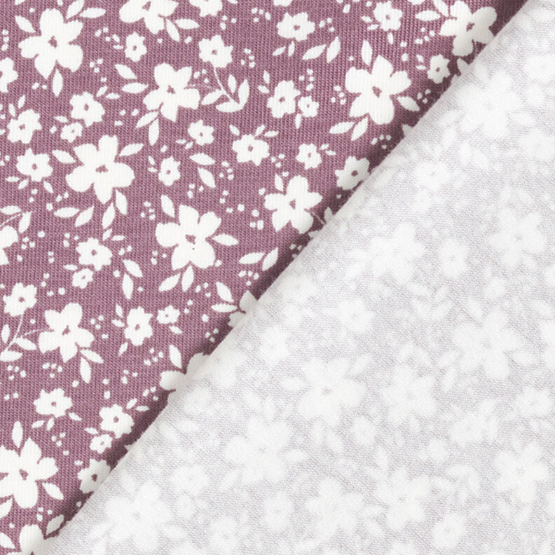 Baumwolljersey Blümchen bi-color – dunkelaltrosa | Reststück 70cm,  image number 4