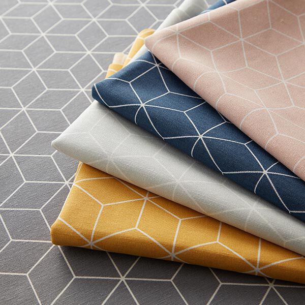 Dekostoff Canvas grafische Sterne – grau