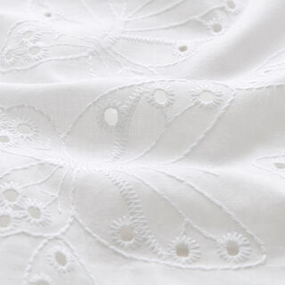 Feiner Baumwollbatist bestickte Schmetterlinge – weiss, 