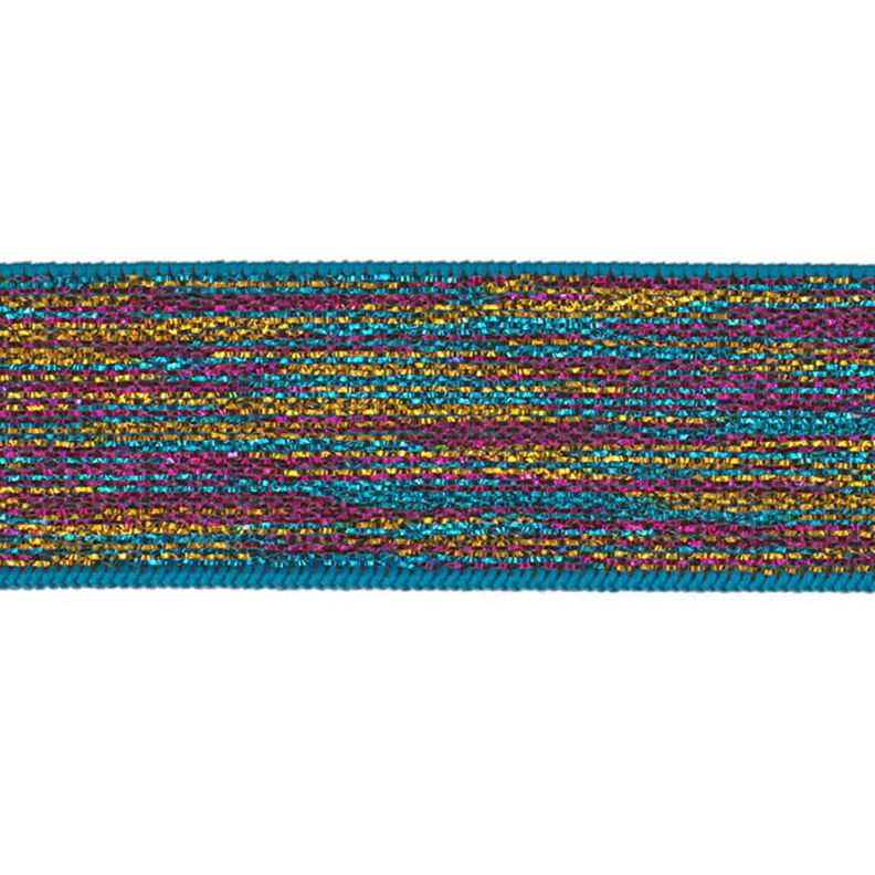 Elastisches Band [ Breite: 25 mm ] – türkisblau/pink,  image number 1