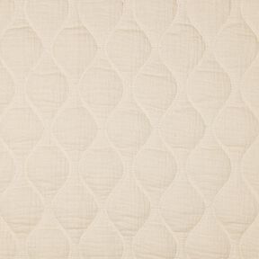Steppstoff Musselin Wellen – wollweiss, 