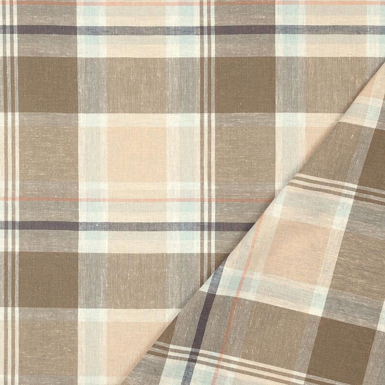Leinen-Mix Karo bunt gewebt &ndash; taupe,  image number 4