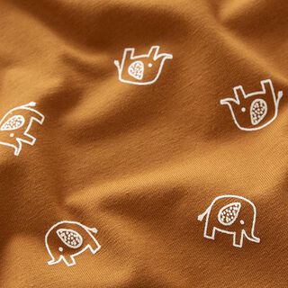 Baumwolljersey Baby-Elefant – bronze, 