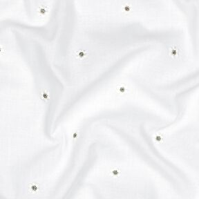 Baumwoll Voile Blumenstickerei & Lurex &ndash; weiss, 