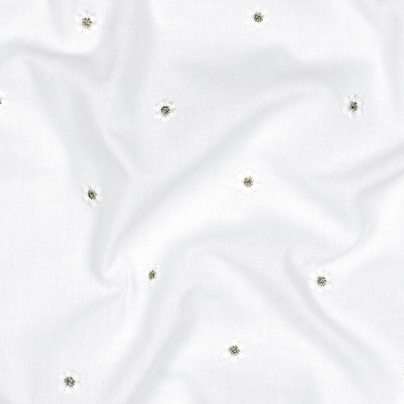 Baumwoll Voile Blumenstickerei & Lurex &ndash; weiss,  image number 2
