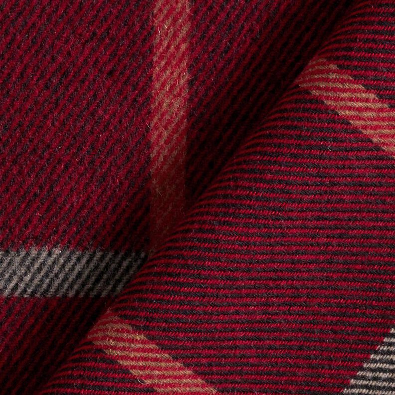 Mantelstoff großes Karo – bordeauxrot/schwarz,  image number 4