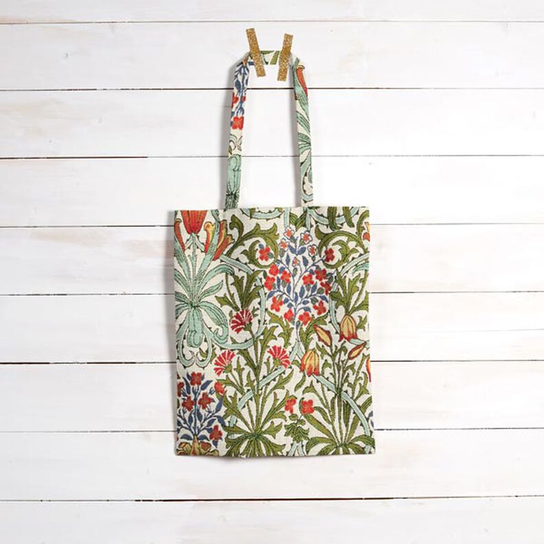 Dekostoff Gobelin florales Jugendstilmotiv – creme/hellgrün,  image number 6