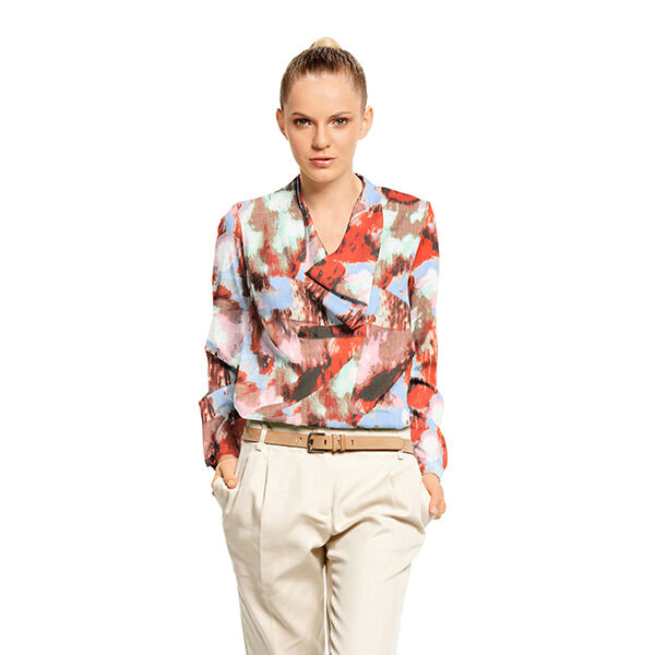 Leichter Baumwoll-Viskose-Mix Batiklook – hellrosa/rot | Reststück 50cm