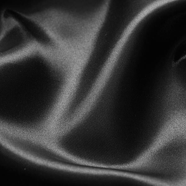 Polyestersatin – schwarz | Reststück 50cm