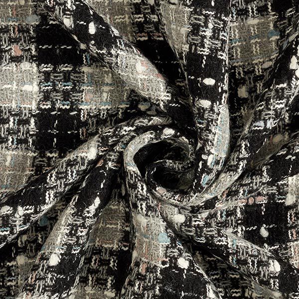 Lockeres Wollmix-Gewebe breites Karo – schwarz/grau,  image number 3