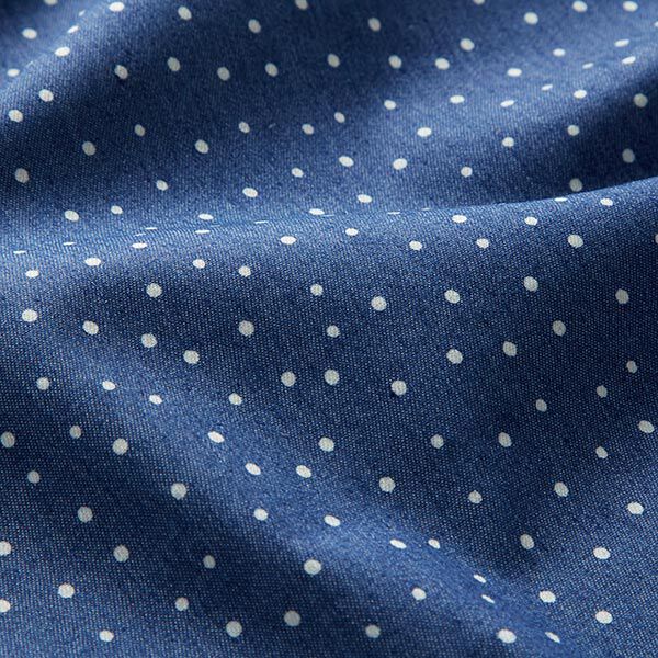 Stretch Jeans kleine Punkte – jeansblau | Reststück 100cm