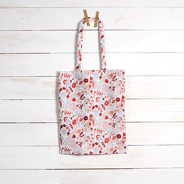 Baumwollstoff Cretonne abstrakte Blumen – weiss/rosa, image number 8