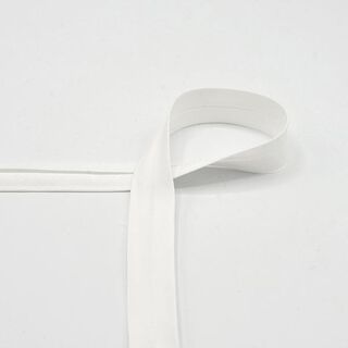 Baumwoll-Schrägband Popeline [20 mm] – weiss, 