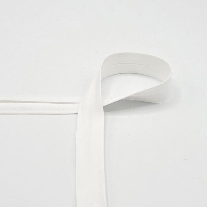 Baumwoll-Schrägband Popeline [20 mm] – weiss,  image number 1