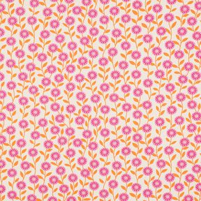 Baumwollpopeline Sommerblümchen | Poppy Fabrics – rosa/creme, 