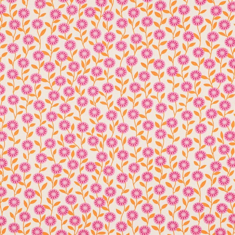 Baumwollpopeline Sommerblümchen | Poppy Fabrics – rosa/creme,  image number 1