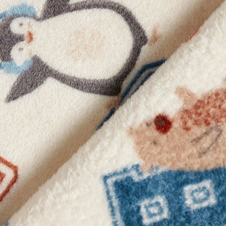Kuschelfleece Collagejacken-Stil – hellbeige/blau, image number 4