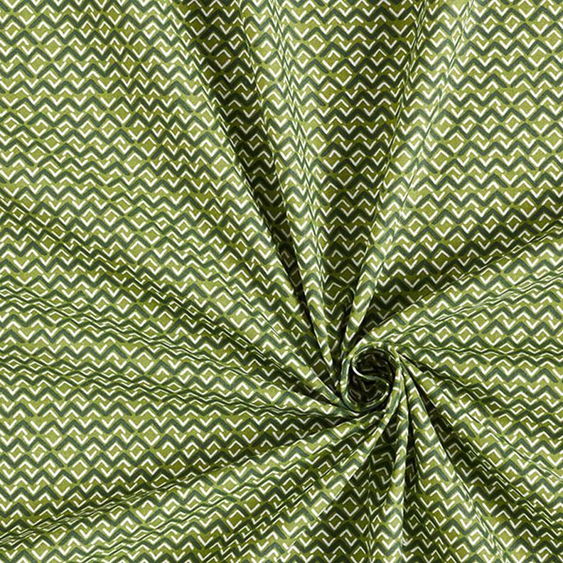 Baumwollstoff Cretonne Ethno-Zickzack – grün,  image number 3