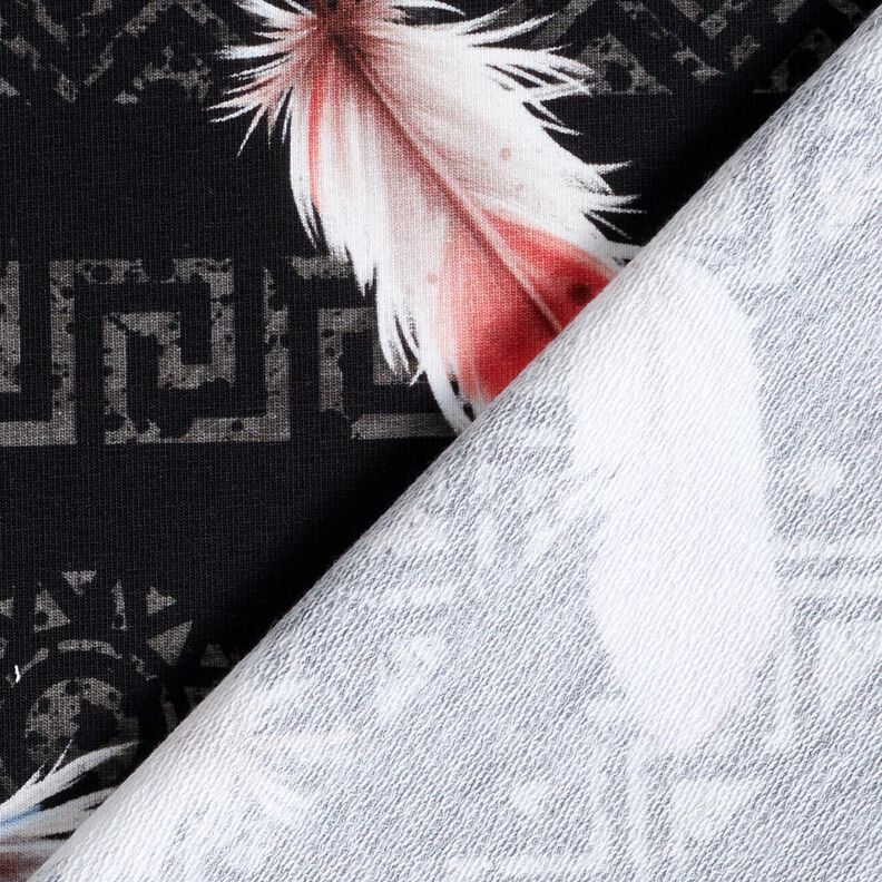 French Terry Boho Federn | Glitzerpüppi – schwarz/hummer, image number 4