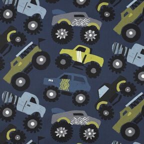 Baumwollpopeline Monstertrucks | Poppy Fabrics – marineblau, 