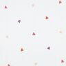 Musselin/ Doppel-Krinkel Gewebe bestickte Herzen | Poppy Fabrics – weiss/rosé,  thumbnail number 1