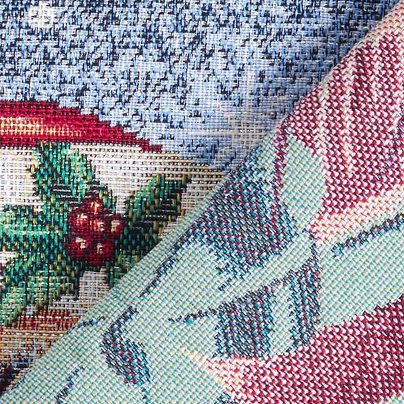 Dekopanel Gobelin Bescherung Lurex – blau/grün,  image number 4
