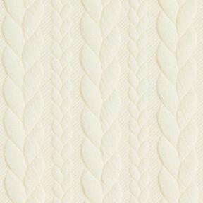 Jerseyjacquard Cloqué Zopfmuster – weiss, 