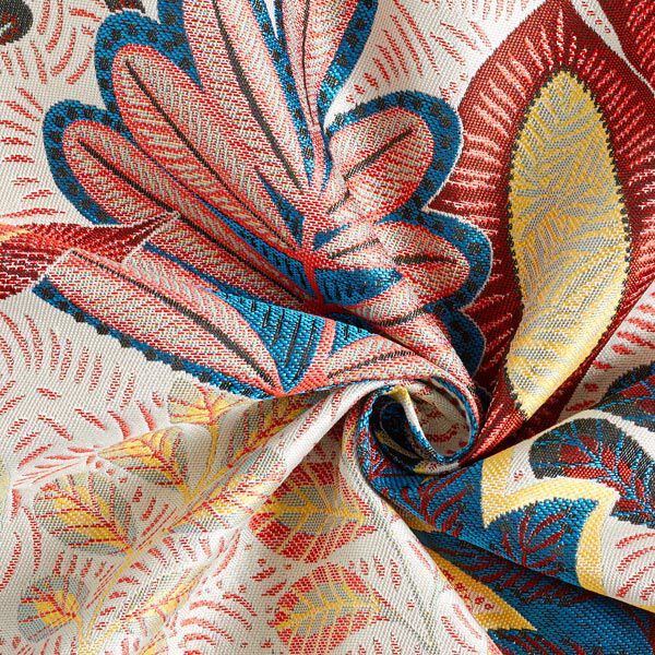 Dekostoff Jacquard tropische Blätter | Reststück 50cm