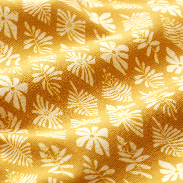 GOTS Baumwolljersey Quatrefoil | Tula – senf/wollweiss, image number 2