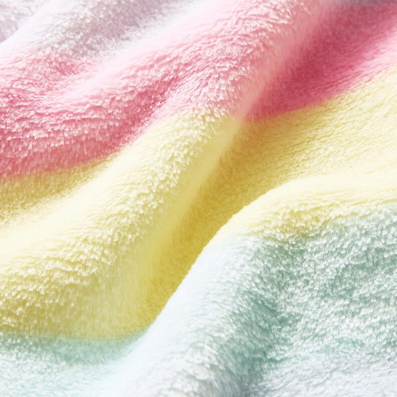 Kuschelfleece Pastell Regenbogenstreifen – hellgelb/rosa,  image number 5