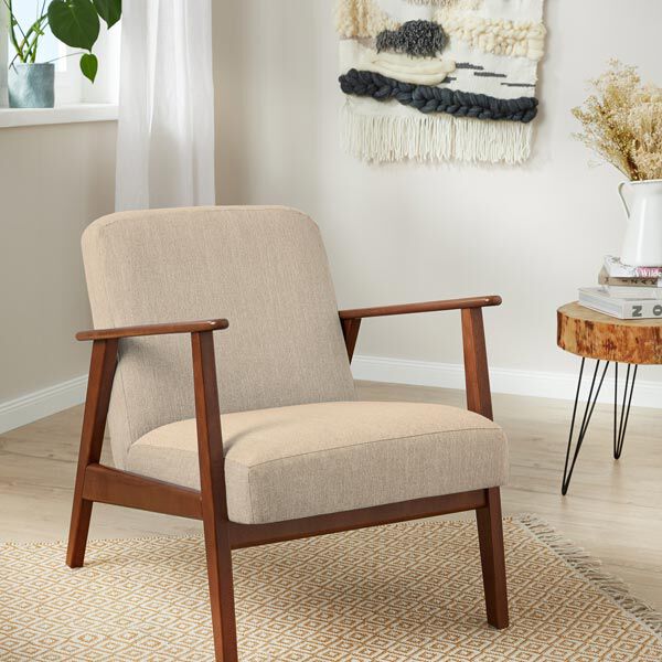 Polsterstoff Chenille Melange – sand | Reststück 50cm