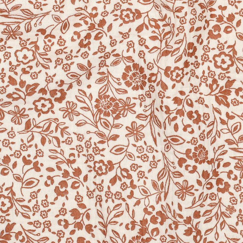 Musselin/ Doppel-Krinkel Gewebe bi-color Blümchen | Poppy Fabrics – hellbeige/karamell, image number 2