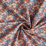 Baumwollstoff Popeline kleine Blüten – indigo/hellaltrosa,  thumbnail number 3