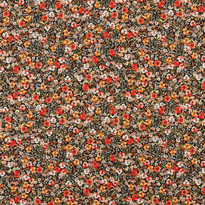 Crêpe Chiffon Blumenmeer – schwarz, 