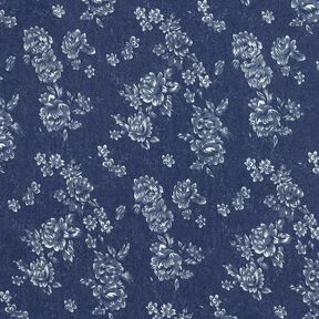 Chambray kleine Rosen – marineblau/wollweiss, 