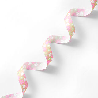 Satinband Blumen – pink/rosa, 
