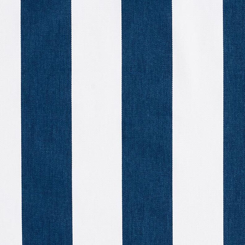 Dekostoff Baumwollköper Streifen – weiss/indigo,  image number 1
