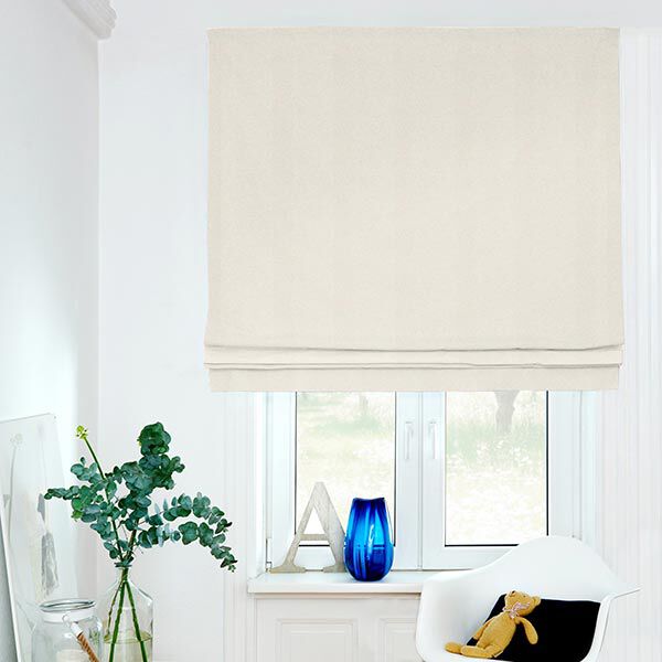 Dekostoff Halbpanama Chambray recycelt – nebelgrau/natur | Reststück 50cm