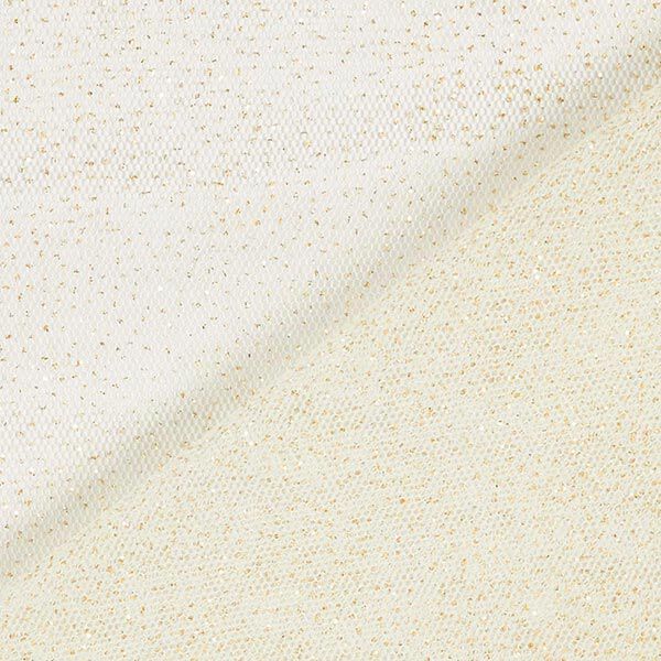 Glitzertüll Royal – wollweiss/gold